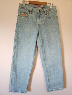 Empyre Ollie Blue Wash Loose Skate Jeans Relax Straight Wide Leg Size 27Y EUC